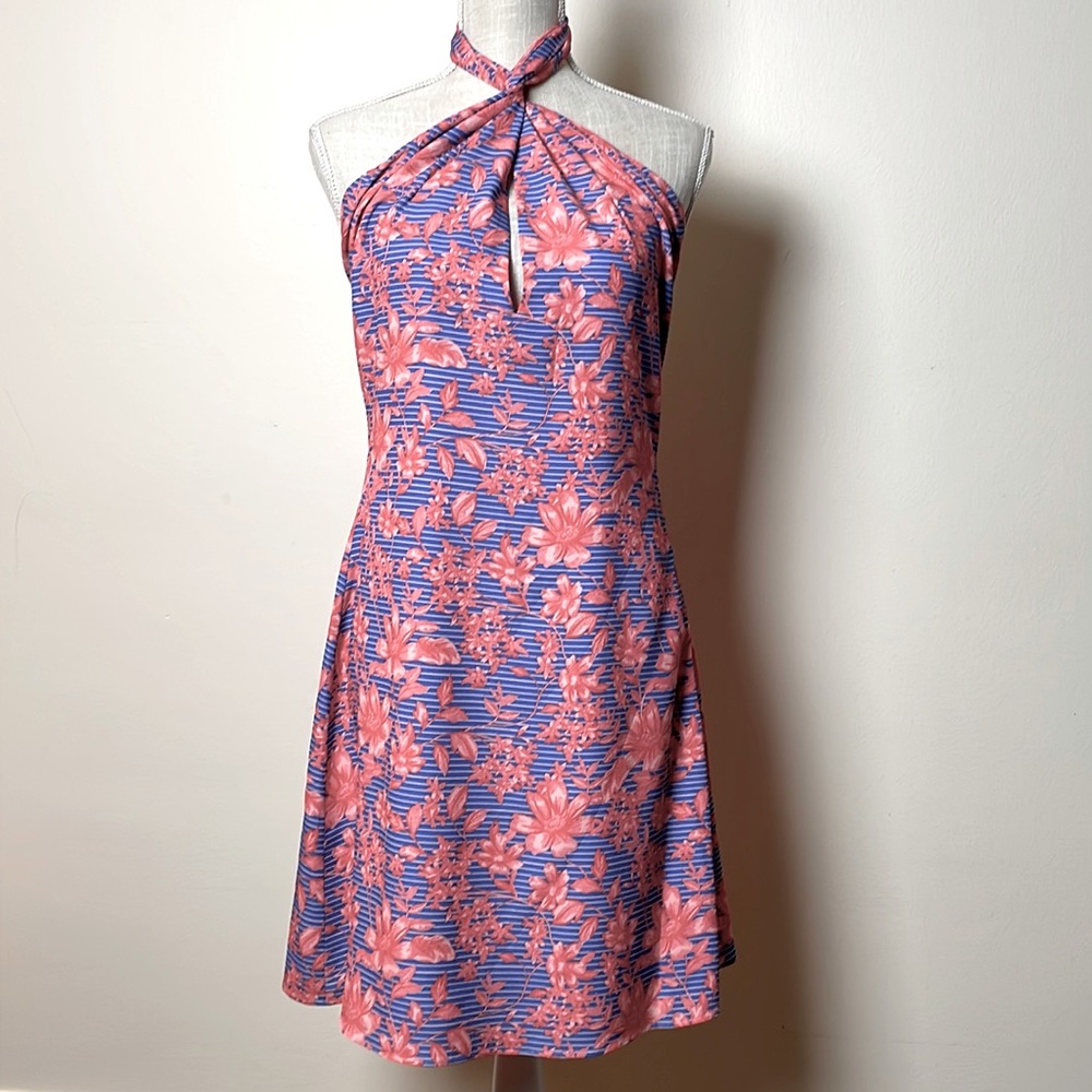 BELLE BADGLEY MISCHKA DELILAH DRESS MULTI FLORAL HALTER DRESS SIZED 8 NWT